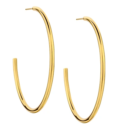 Hoop Earrings, Sterling Silver Gold Plated.....................NOW