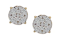.50 Carat of Lab Grown Diamonds Cluster Stud Earrings, 10kt Yellow Gold.....................NOW