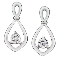 .06 Carat of Lab Grown Diamonds "Miracle" Earrings, Silver.....................NOW