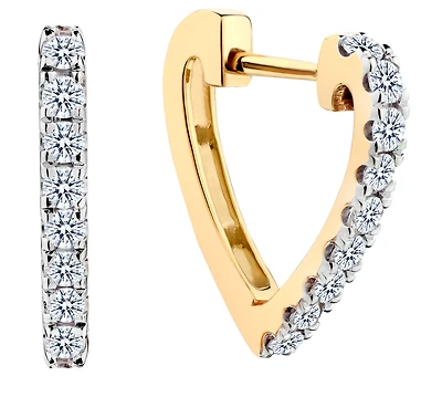 .50 Carat of Lab Grown Diamond "Heart" Earrings, 10kt Yellow Gold.....................NOW