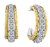 .75 Carat of Lab Grown Diamonds Huggies, 10kt Two Tone.....................NOW