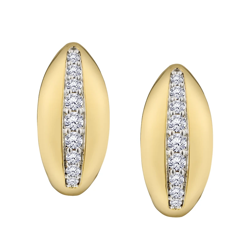 1.00 Carat Of Lab Grown Diamonds French Back Earrings, 10kt Yellow Gold.....................NOW