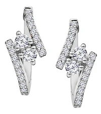 .50 Carat of Lab Grown Diamonds Hoop Earrings, 10kt White Gold.....................NOW