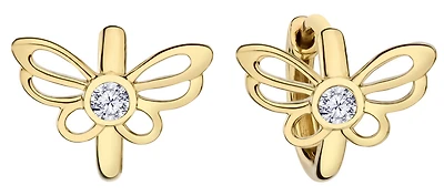 .10 Carat of Lab Grown Diamonds "Butterfly" Earrings, 10kt Yellow Gold.....................NOW