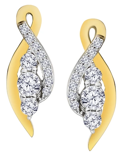 .33 Carat of Lab Grown Diamonds "Infinity" Earrings, 10kt Yellow Gold.....................NOW