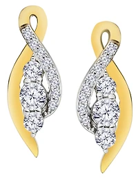 .33 Carat of Lab Grown Diamonds "Infinity" Earrings, 10kt Yellow Gold.....................NOW