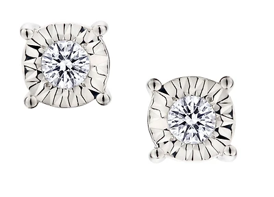 .15 Carat of Lab Grown Diamonds Round Shape Earrings, Sterling Silver.....................NOW