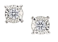 .15 Carat of Lab Grown Diamonds Round Shape Earrings, Sterling Silver.....................NOW