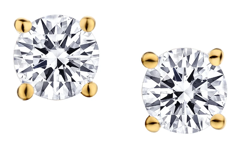 .50 Carat of Lab Grown Diamonds Stud Earrings, Sterling Silver Gold Plated.....................NOW