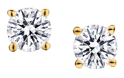 .50 Carat of Lab Grown Diamonds Stud Earrings, Sterling Silver Gold Plated.....................NOW