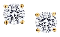 .50 Carat of Lab Grown Diamonds Stud Earrings, Sterling Silver Gold Plated.....................NOW