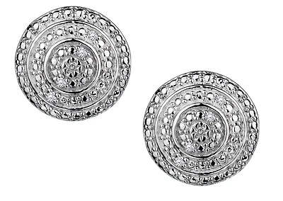 .05 Carat of Diamonds Halo Stud Earrings, Silver.....................NOW
