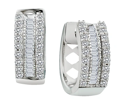 .26 Carat of Diamonds "Huggie" Earrings, Silver.....................NOW