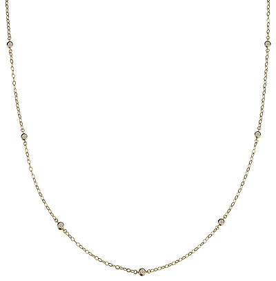 .13 Carat of Diamonds Bezel Set Diamond Necklace, 14kt Yellow Gold.....................NOW