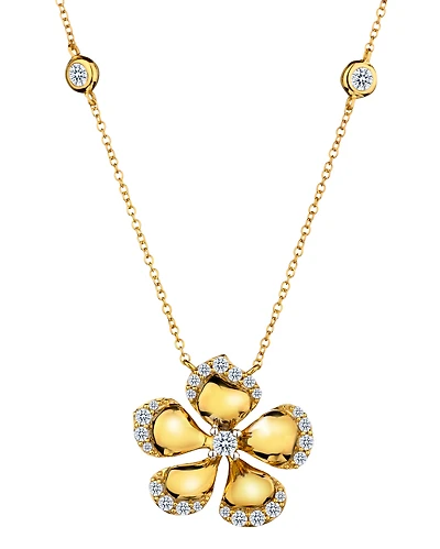 .50 Carat of Diamonds "Flower" Necklace, 14kt Yellow Gold.....................NOW