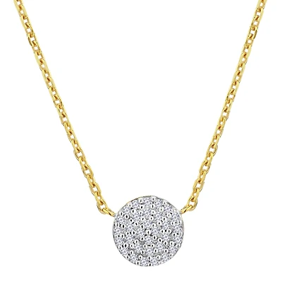 .10 Carat of Lab Grown Diamonds Cluster Circle Necklace, Gold Plated.....................NOW