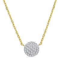 .10 Carat of Lab Grown Diamonds Cluster Circle Necklace, Gold Plated.....................NOW