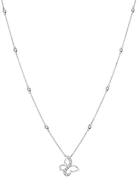 .75 Carat of Lab Grown Diamonds "Butterfly" Necklace, Silver.....................NOW