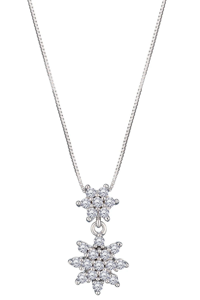 .33 Carat Of Lab Grown Diamonds "Flower" Pendant, 10kt White Gold.....................NOW
