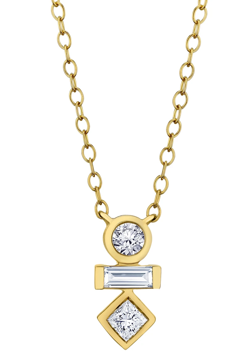 .25 Carat Of Lab Grown Diamonds "Unique" Pendant, 10kt Yellow Gold.....................NOW