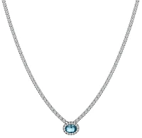 Blue Topaz CZ Adjustable Necklace, Silver.....................NOW