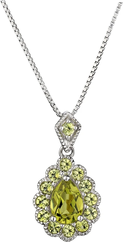Genuine Peridot Pendant, Silver..................NOW