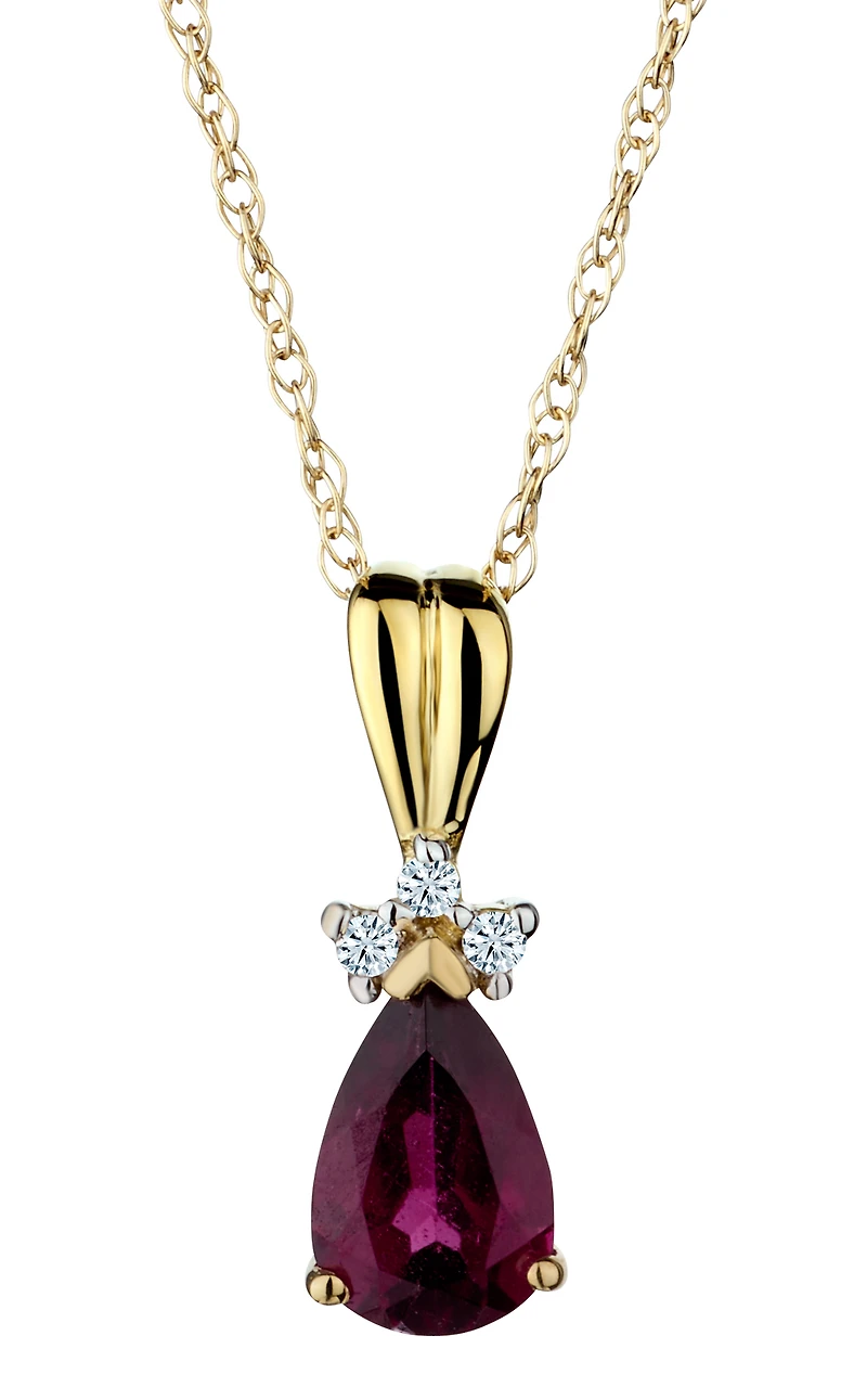 Genuine Garnet and Carat of Diamonds Pendant