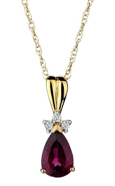 Genuine Garnet and Carat of Diamonds Pendant
