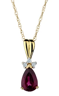 Genuine Garnet and Carat of Diamonds Pendant