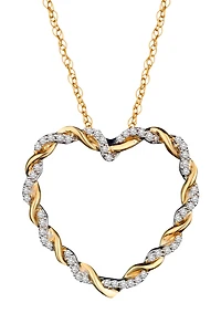 .14 Carat of Diamonds "Entwined" Heart pendant, 10kt Two Tone.....................NOW