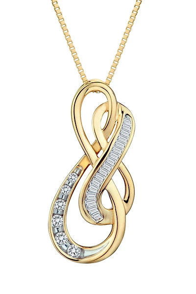 .13 Carat of Diamonds "Double Infinity" Pendant, 10kt Yellow Gold.....................NOW