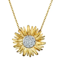 .16 Carat of Diamonds "Sunflower" Pendant, 10kt Two Tone.....................NOW