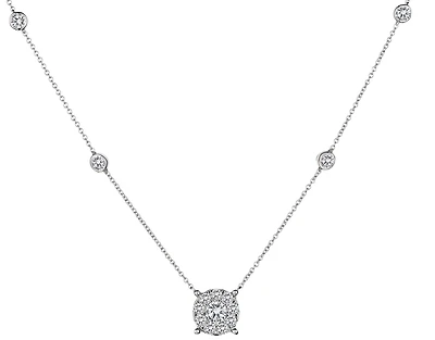 1.00 Carat of Diamonds Necklace, 14kt White Gold.....................NOW