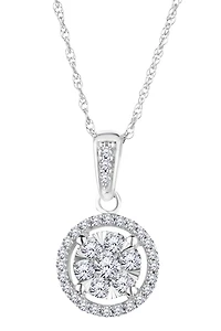 .25 Carat of Lab Grown Diamonds Halo Pendant, 10kt White Gold.....................NOW