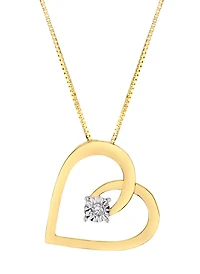 .02 Carat of Diamond Heart Pendant, 10kt Yellow Gold.....................NOW