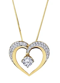.54 Carat of Lab Grown Diamond Heart Pendant, 10kt Yellow Gold.....................NOW