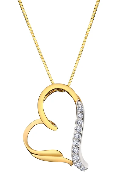 05 Carat of Lab Grown Diamonds Heart Pendant
