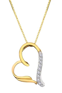 05 Carat of Lab Grown Diamonds Heart Pendant