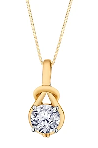 1.00 Carat Of Lab Grown Diamond Pendant, 10kt Yellow Gold.....................NOW