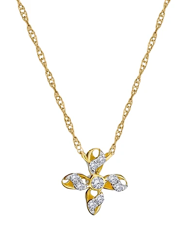 05 Carat Of Lab Grown Diamonds "Snowflake" Pendant