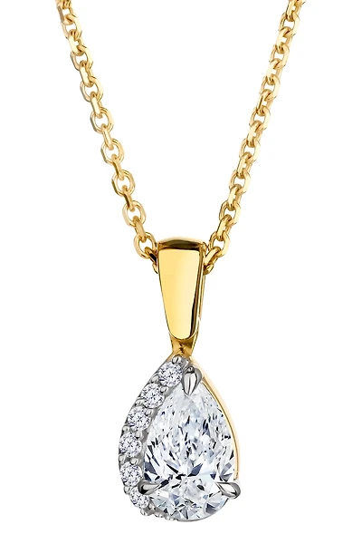 .54 Carat of Lab Grown Diamonds "Pear" Shape Pendant, 10kt Yellow Gold.....................NOW