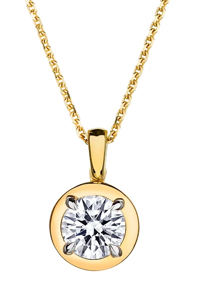 1.00 Carat of Lab Grown Diamond Pendant, 10kt Yellow Gold.....................NOW
