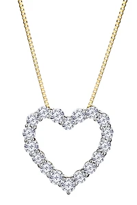 .50 Carat of Lab Grown Diamonds Heart Pendant, 10kt Yellow Gold.....................NOW