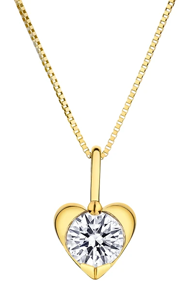 .50+ Carat of Lab Grown Diamond Heart Pendant, 10kt Yellow Gold.....................NOW