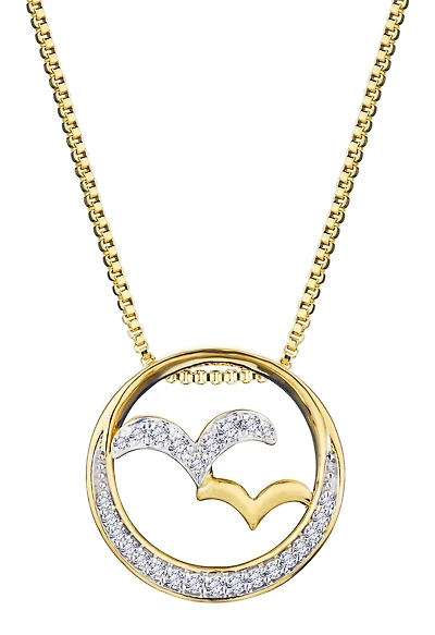 .14 Carat Lab Grown Diamond "Soaring" Pendant, Gold Plated Sterling Silver.....................NOW
