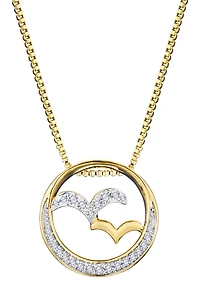 .14 Carat Lab Grown Diamond "Soaring" Pendant, Gold Plated Sterling Silver.....................NOW