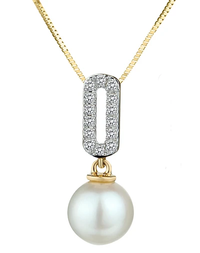 Pearl and .06 Carat of Diamonds Pendant, 10kt Yellow Gold.....................NOW