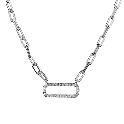 .10 Carat of Diamonds "Paperclip" Pendant, Silver......................NOW