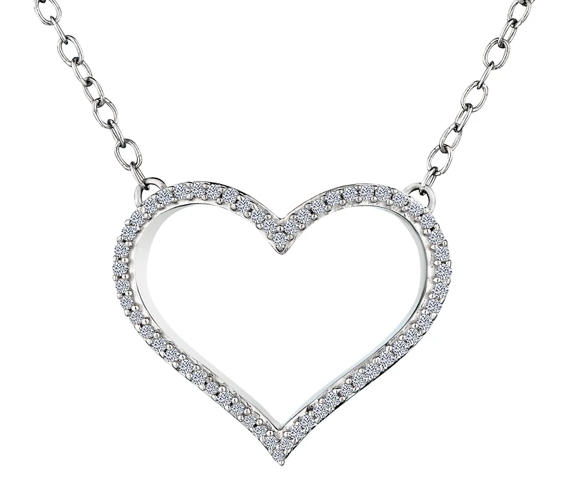 .11 Carat of Diamonds Heart Pendant, Silver.....................NOW