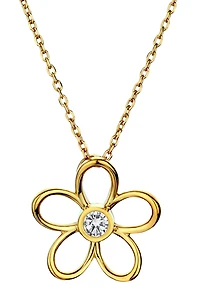 .10 Carat of Diamond "Flower" Pendant, Silver & 14kt Yellow Gold.....................NOW